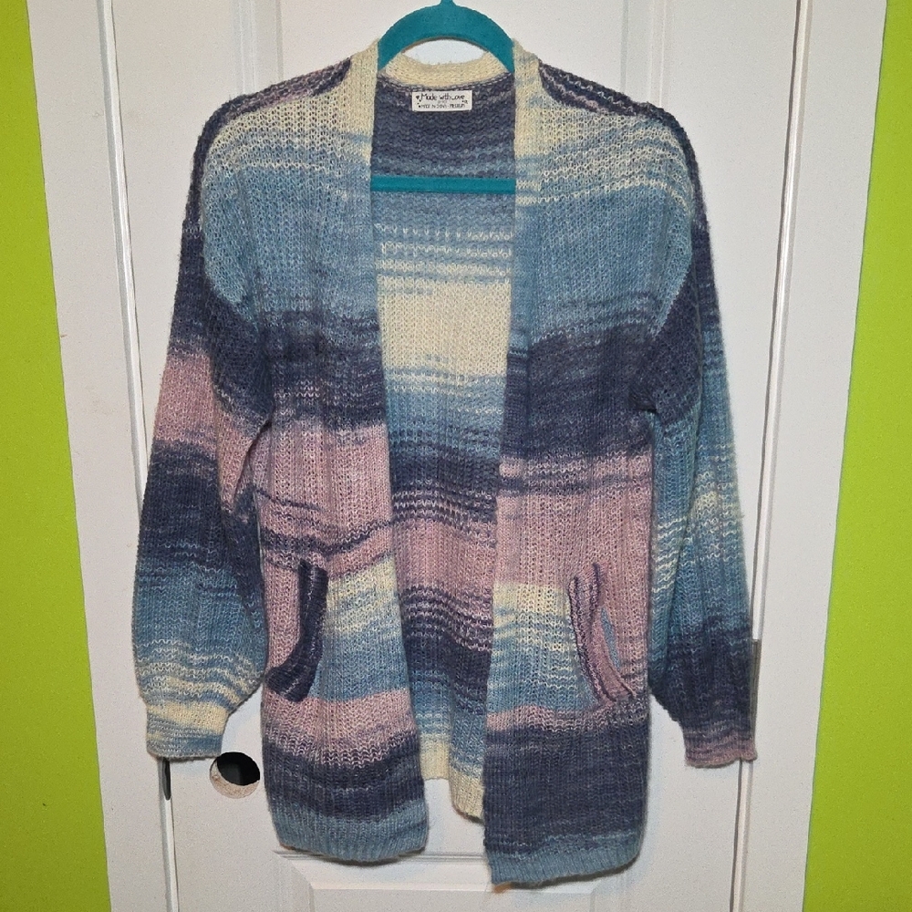 Cozy Striped Open-Front Cardigan
